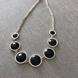 Black and silver gemstone necklace